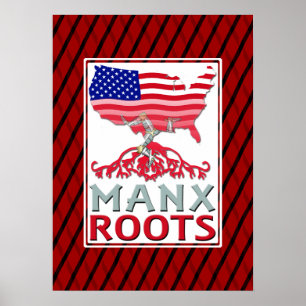 Isle of Man Manx American Artwork Poster