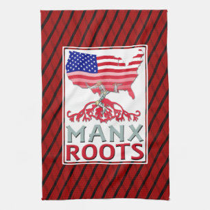 Isle of Man Manx American   Tea Towel