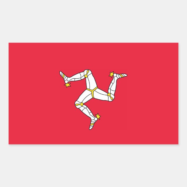 Isle of Man – Manx Flag Rectangular Sticker (Front)