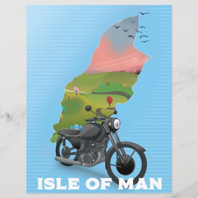 Isle of Man Motorbike travel poster (Front)
