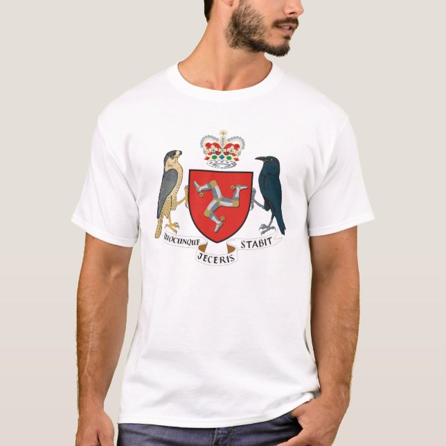 Isle of Man Official Coat Of Arms Heraldry Symbol T-Shirt (Front)