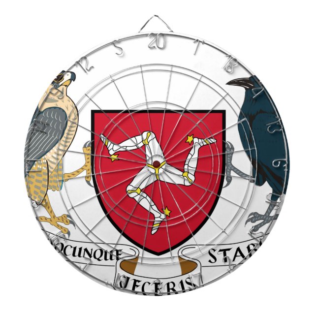 Isle of Man Republican Coat of Arms - Manx Emblem Dartboard (Front)