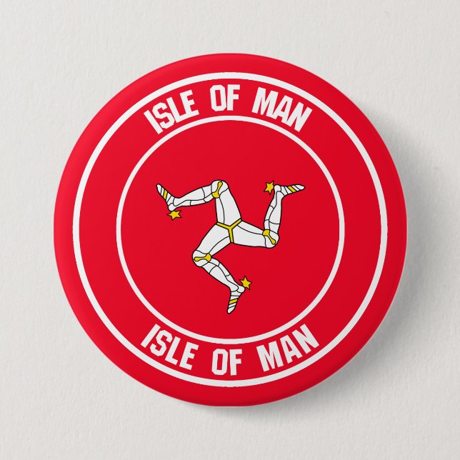 Isle of Man Round Emblem 7.5 Cm Round Badge (Front)
