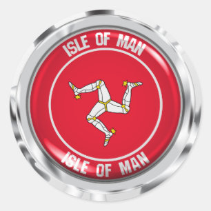 Isle of Man Round Emblem Classic Round Sticker