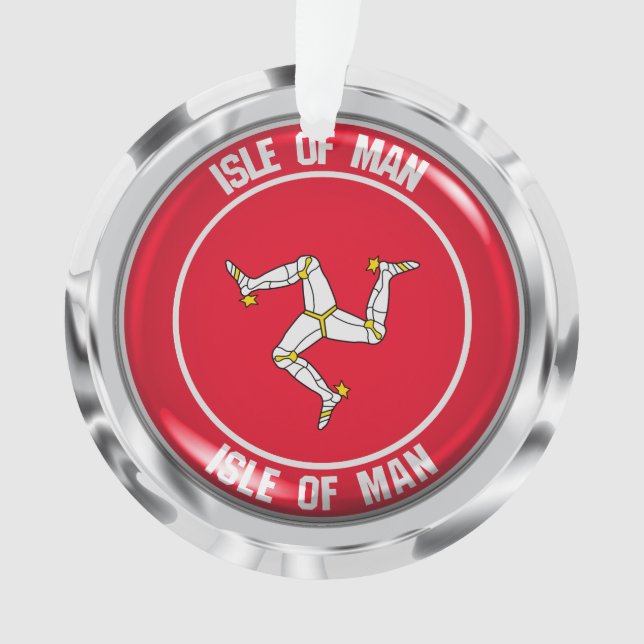 Isle of Man Round Emblem Ornament (Front)