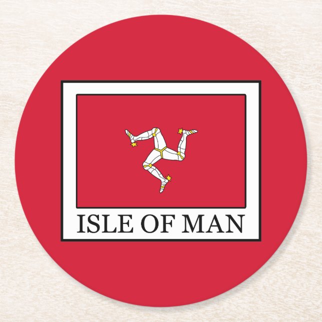 Isle of Man Round Paper Coaster (Front)