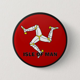 Isle Of Man Roundel quality Flag 6 Cm Round Badge
