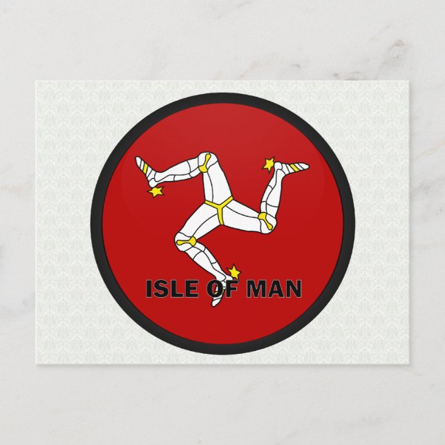 Isle Of Man Roundel quality Flag Postcard (Front)