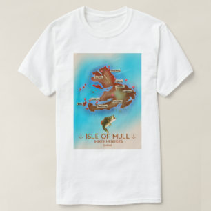 Isle of Mull Inner Hebrides Scotland Vintage Map. T-Shirt