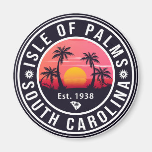Isle of Palms Florida Retro Sunset Souvenir 60s Magnet