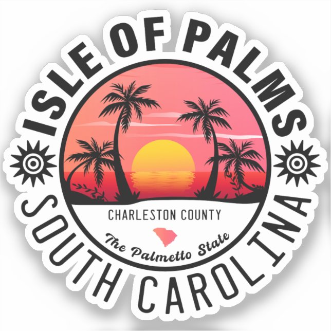 Isle of Palms SC Retro Sunset Souvenirs 60s (Front)