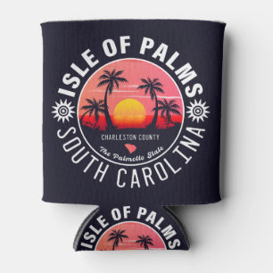 Isle of Palms SC Retro Sunset Souvenirs 80s Can Cooler