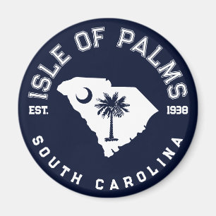 Isle of Palms South Carolina Flag Map Navy Magnet