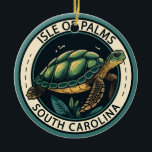 Isle of Palms South Carolina Turtle Badge Ceramic Tree Decoration<br><div class="desc">Isle of Palms vector art design. It’s known for its beaches backed by condos and eateries. Sea turtles nest in the area.</div>