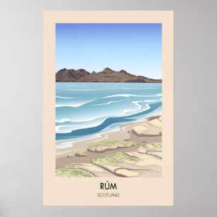 Isle of Rum Scotland Travel Poster