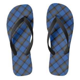 Isle of Skye Blue Tartan Plaid Jandals
