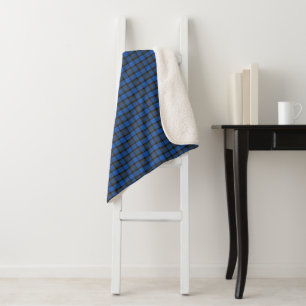 Isle of Skye Blue Tartan Plaid Sherpa Blanket