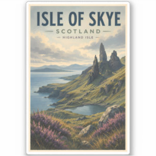 Isle of Skye Scotland Landscape Travel Art Retro