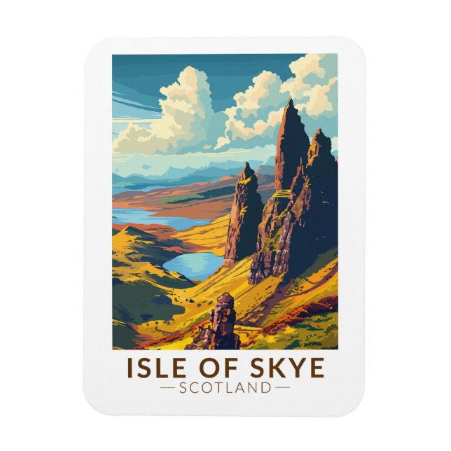 Isle of Skye Scotland Travel Art Vintage Magnet (Vertical)