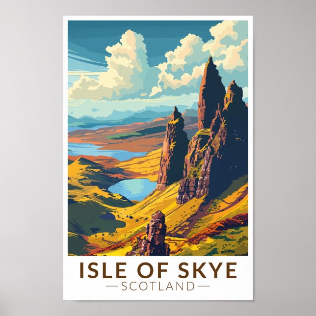Isle of Skye Scotland Travel Art Vintage Poster (Front)
