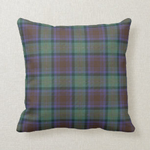 Isle Of Skye Tartan Plaid Green Black Pattern Cushion