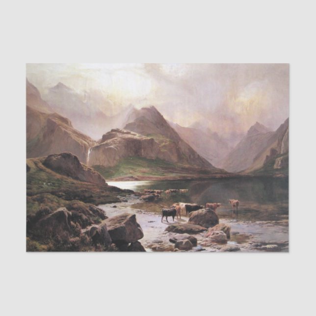Isle of Skye Waterfall Lake Scotland Tissue Paper (Front)