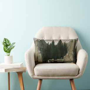 Isle of the Dead by Arnold Bocklin, Symbolism Art Lumbar Cushion