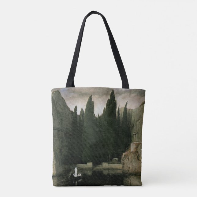 Isle of the Dead by Arnold Bocklin, Symbolism Art Tote Bag (Back)