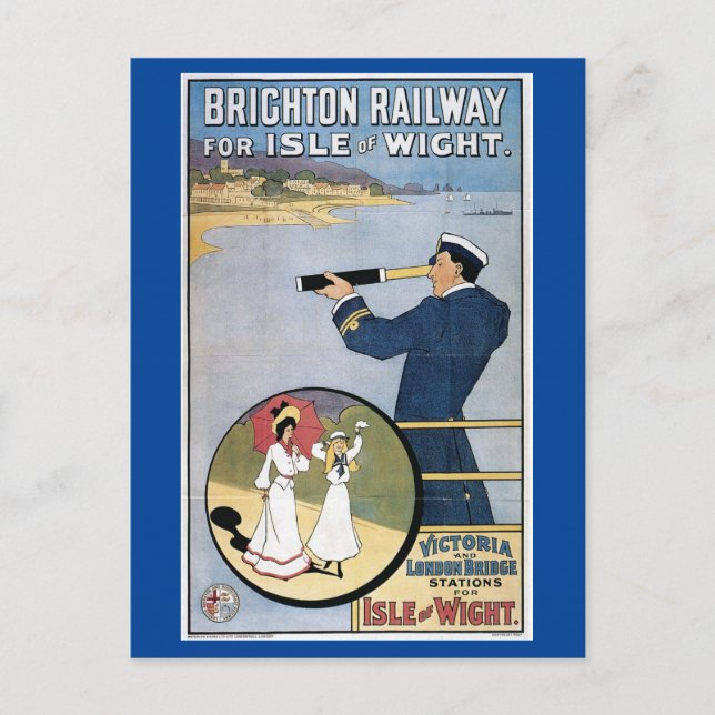 Isle of Wight, England, Railway Excursion Postcard (Front)
