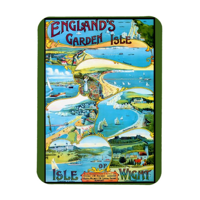 Isle of Wight Travel Poster Postcard Magnet (Vertical)