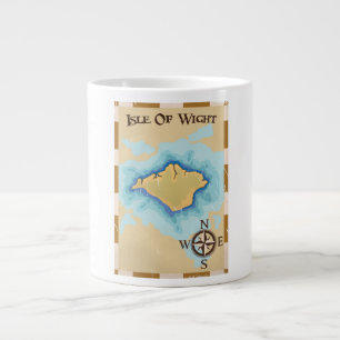 Isle of Wight Treasure map travel poster Large Coffee Mug