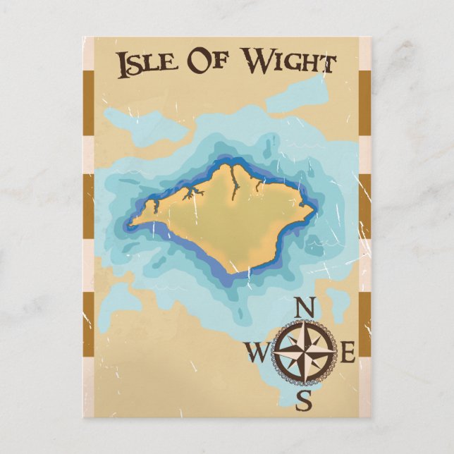Isle of Wight Treasure map travel poster Postcard (Front)