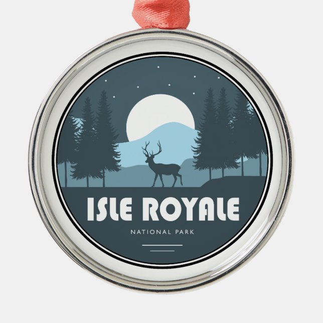 Isle Royale National Park Deer Metal Tree Decoration (Front)