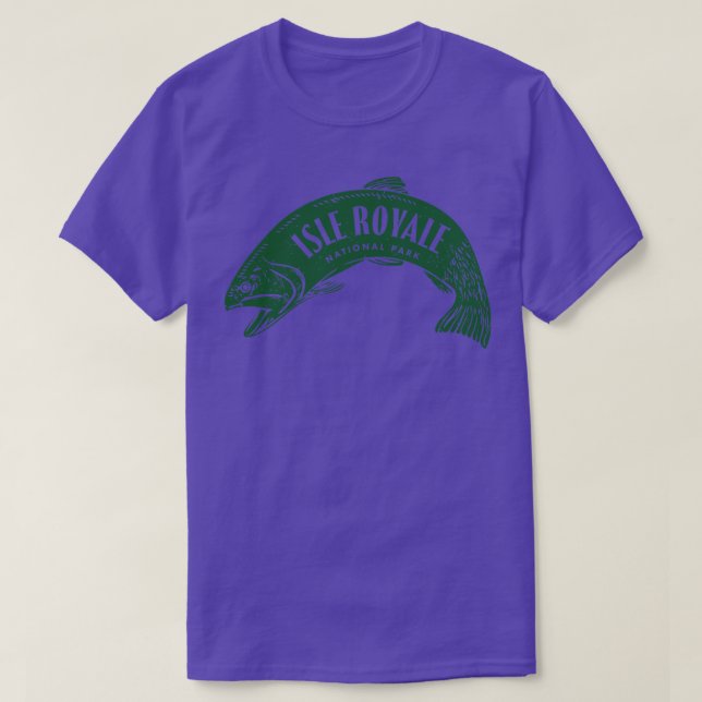 Isle Royale National Park Fish Green T-Shirt (Design Front)