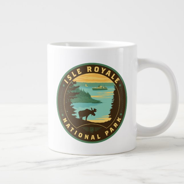 Isle Royale National Park Large Coffee Mug (Right)