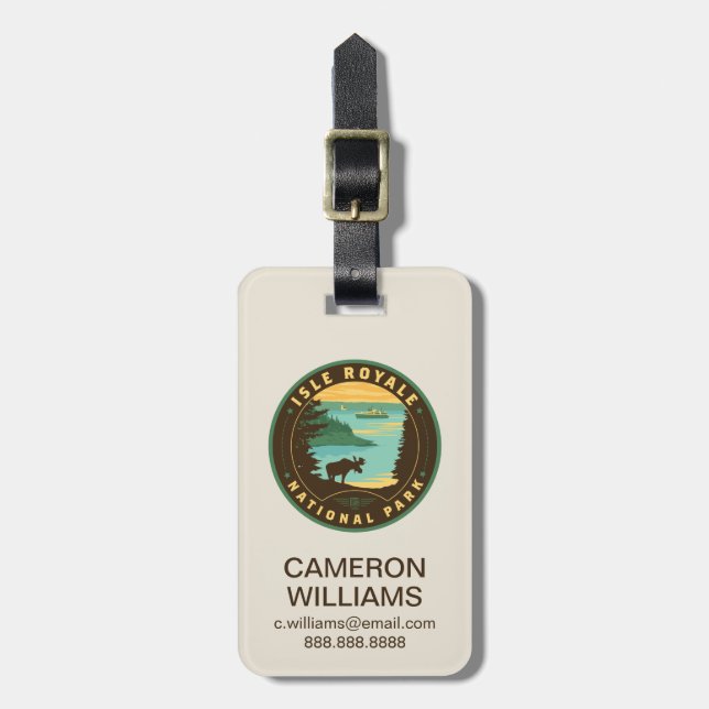 Isle Royale National Park Luggage Tag (Front Vertical)