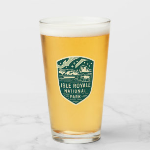Isle Royale National Park Magical Night Emblem Glass