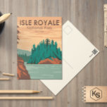 Isle Royale National Park Michigan Vintage<br><div class="desc">Isle Royale vector artwork in a window style design. The park is consisting of Isle Royale and hundreds of adjacent islands,  as well as the surrounding waters of Lake Superior,  in the state of Michigan.</div>