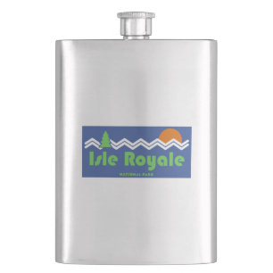 Isle Royale National Park Retro Hip Flask