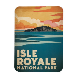 Isle Royale National Park Retro Poster Magnet