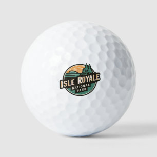 Isle Royale National Park Retro Travel Emblem Golf Balls