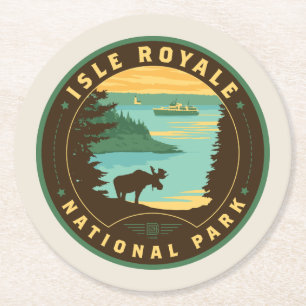 Isle Royale National Park Round Paper Coaster