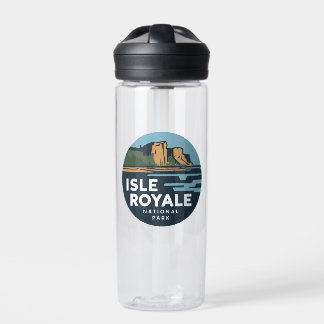 Isle Royale National Park Round Travel Art Water Bottle