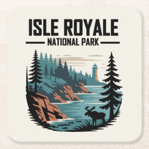 Isle Royale National Park Scenic Wilderness Square Paper Coaster