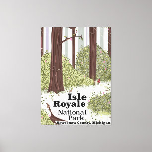 Isle Royale National Park vintage travel poster Canvas Print