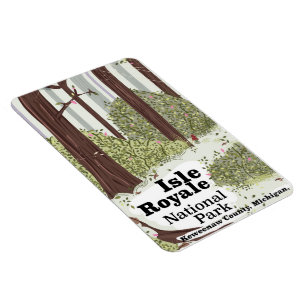 Isle Royale National Park vintage travel poster Magnet