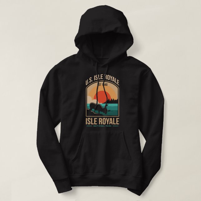Isle Royale Us National Park Michigan Hoodie (Design Front)
