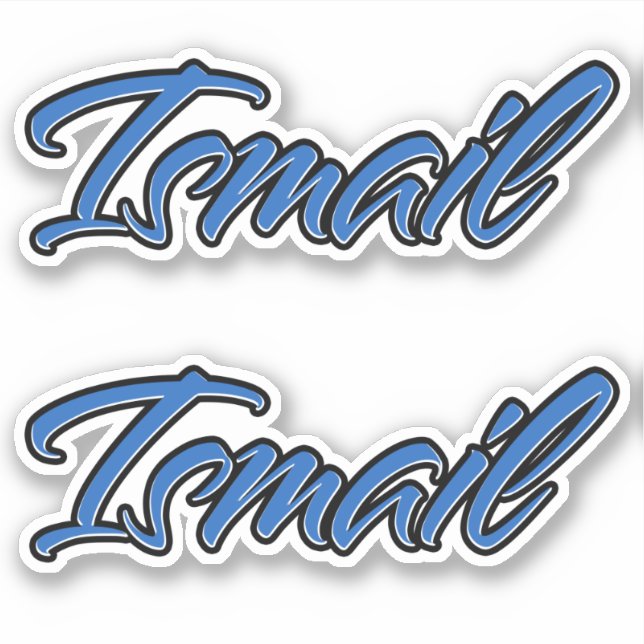 Ismail name blue sticker Sticker Sticker Sticker (Front)