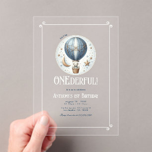 Isn’t He ONEderful Acrylic First Birthday Party Invitations