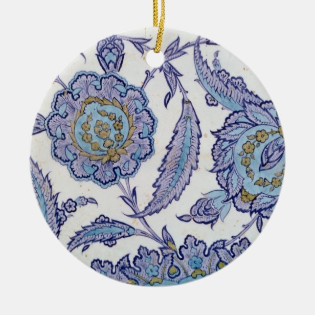 Isnik earthenware tile, c.1520-50 ceramic tree decoration (Front)